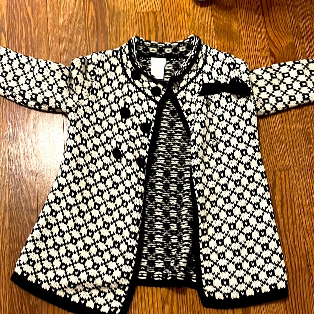 Black and white cardigan sweater